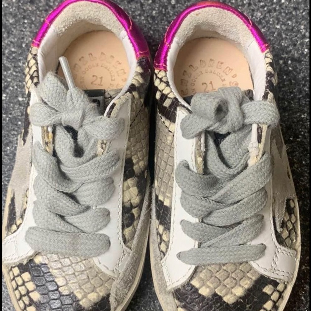 I have this pair of GGDB/ SSTAR size 21/ us 5 snake print great condition